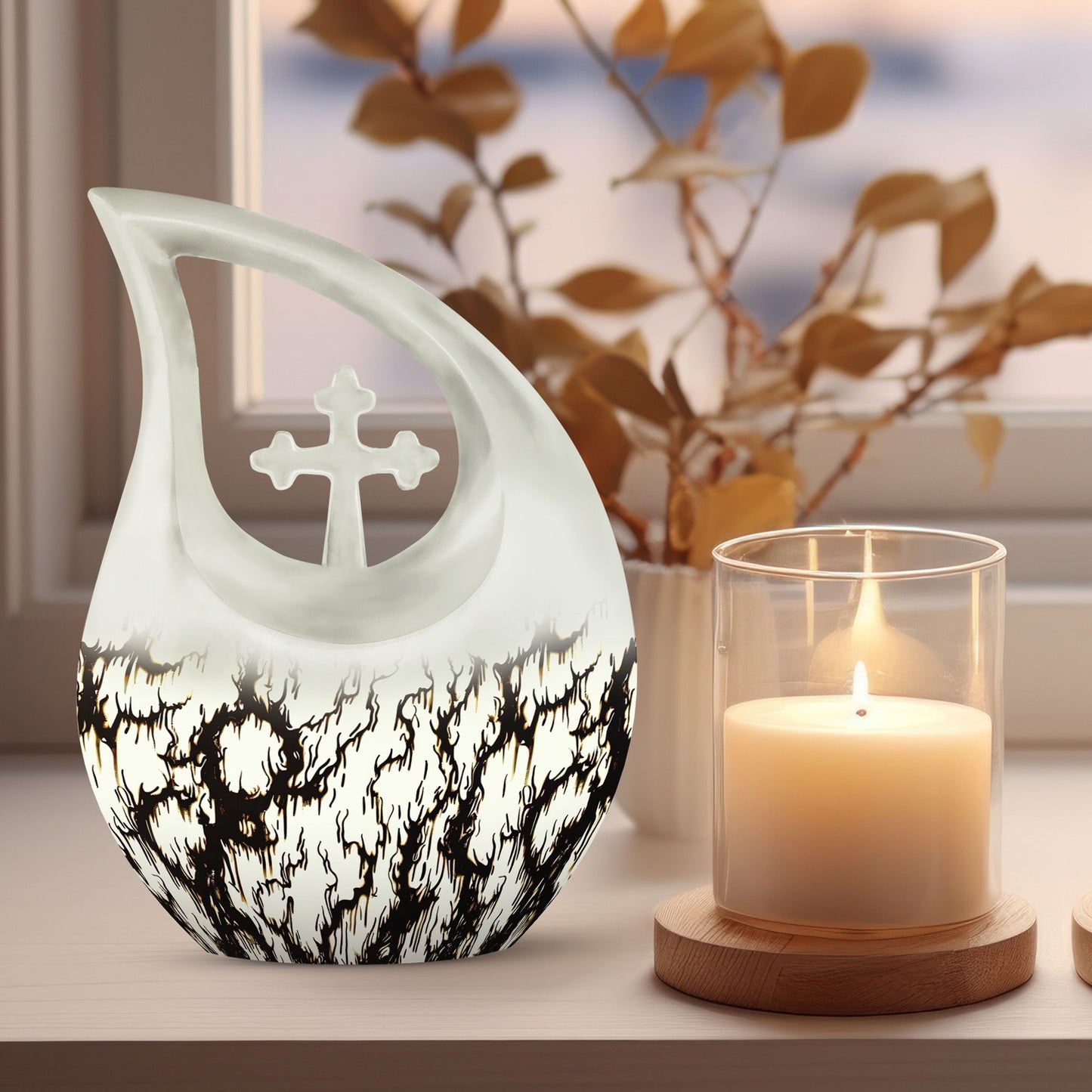 10-inch Ink Rorschach urn