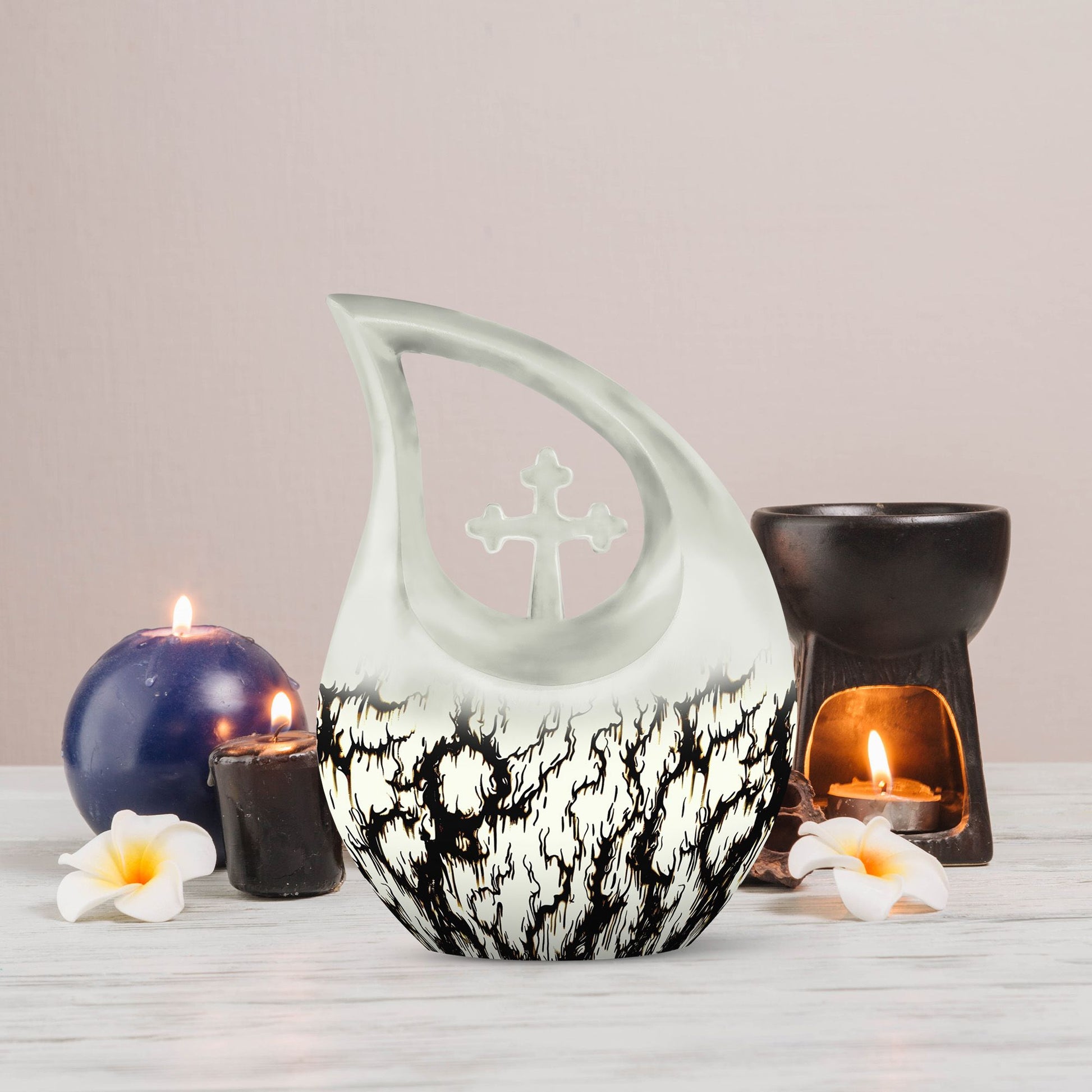 10-inch Ink Rorschach urn