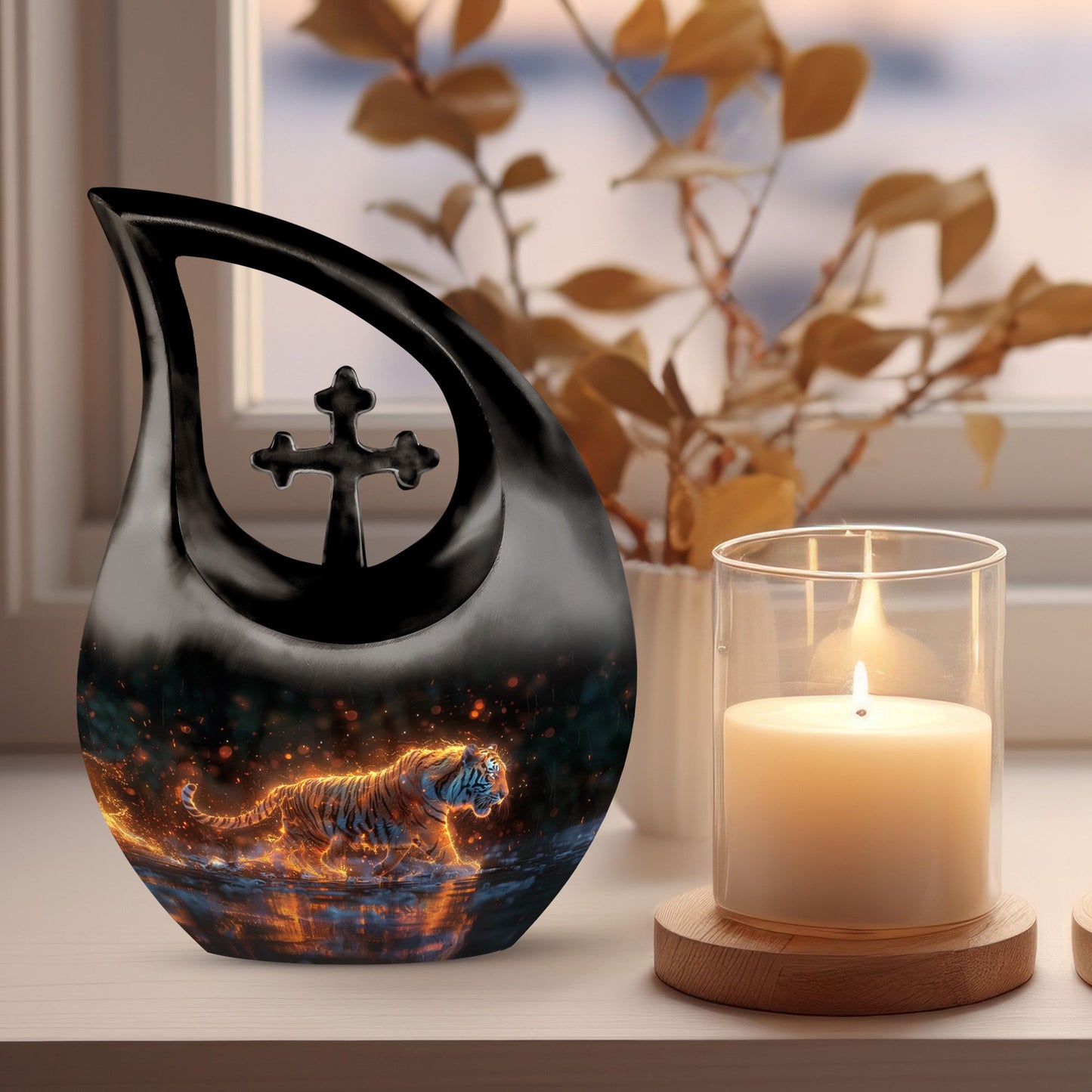 10-inch Fiery Rain Stride Urn 