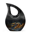 Hunger Tiger Black Cremation Urn - Urns For Human Ashes Large Adult
