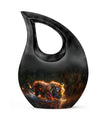 Black Tiger Cremation Urn with Artistic Design - Unique Urn for Ashes