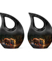 Black Tiger Cremation Urn with Artistic Design - Unique Urn for Ashes