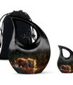Black Tiger Cremation Urn with Artistic Design - Unique Urn for Ashes