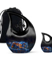Blue Tiger Design Cremation Urn - Large Urns For Female & Male