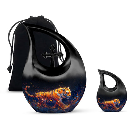 10 inch Fiery Floral Majesty Urn, 