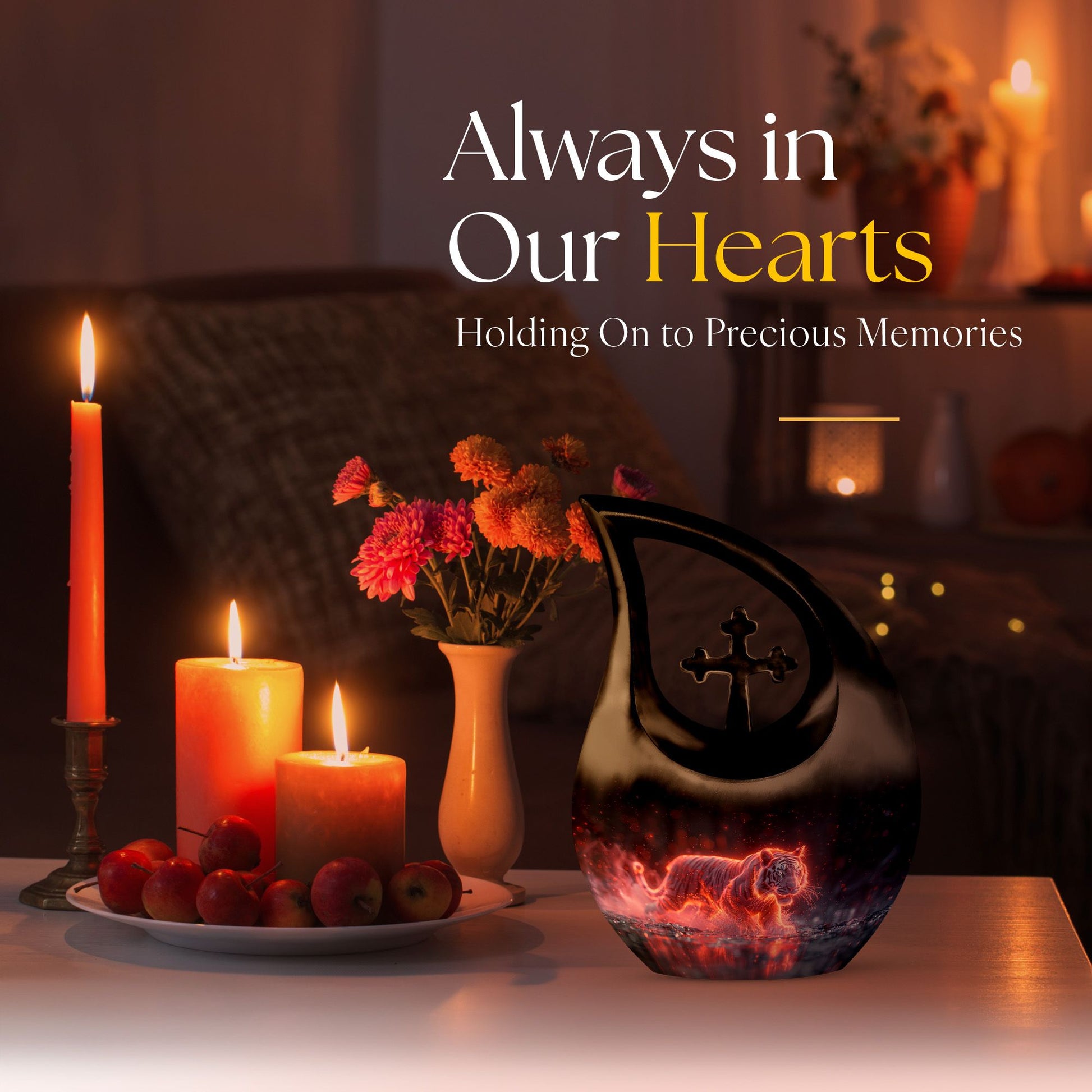 10 Inch Crimson Ember Stalker Memorial Urn