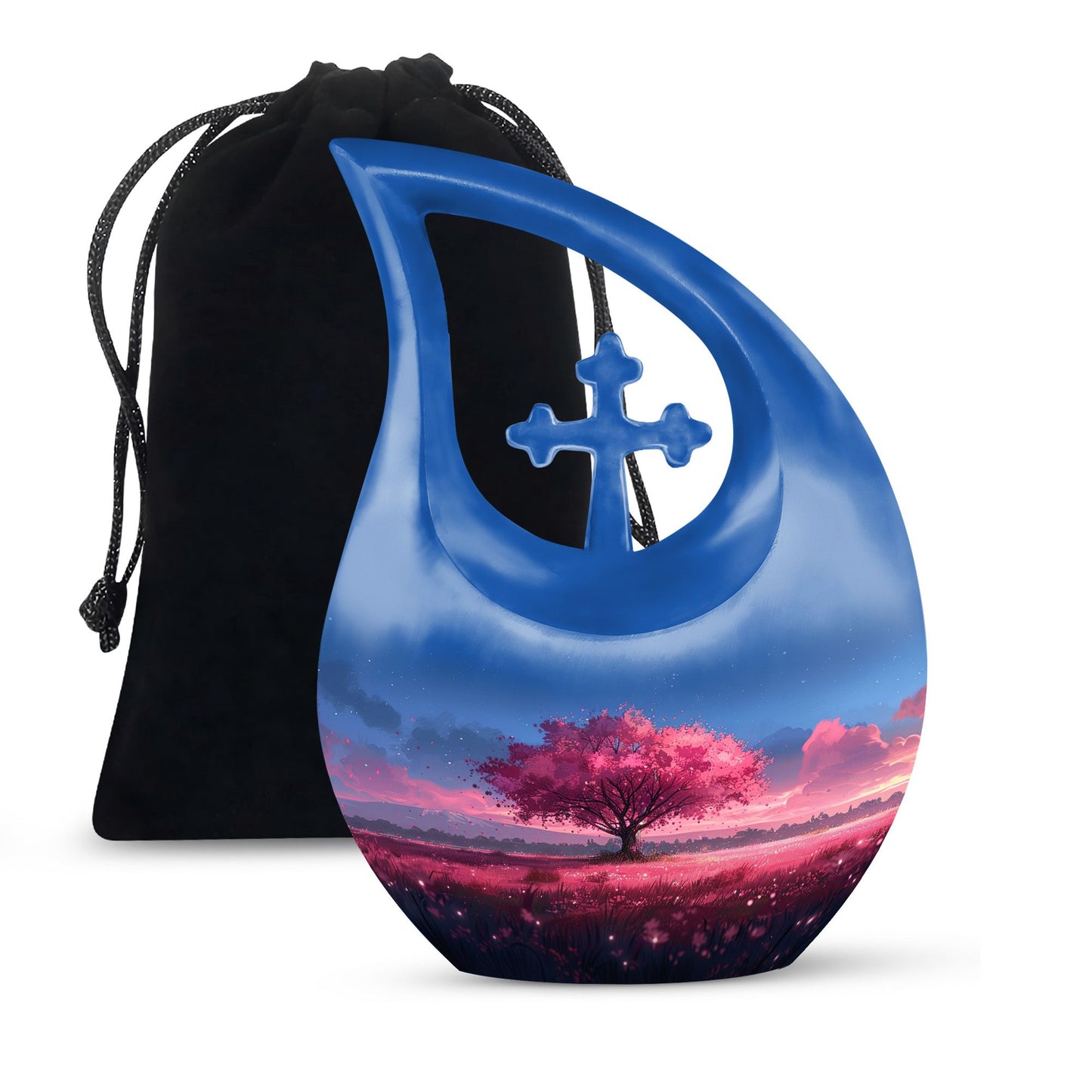 Pink Personalized Tree of Life Cremation Urn for Human Ashes - 10-inch, 200 cu in - Yatskia