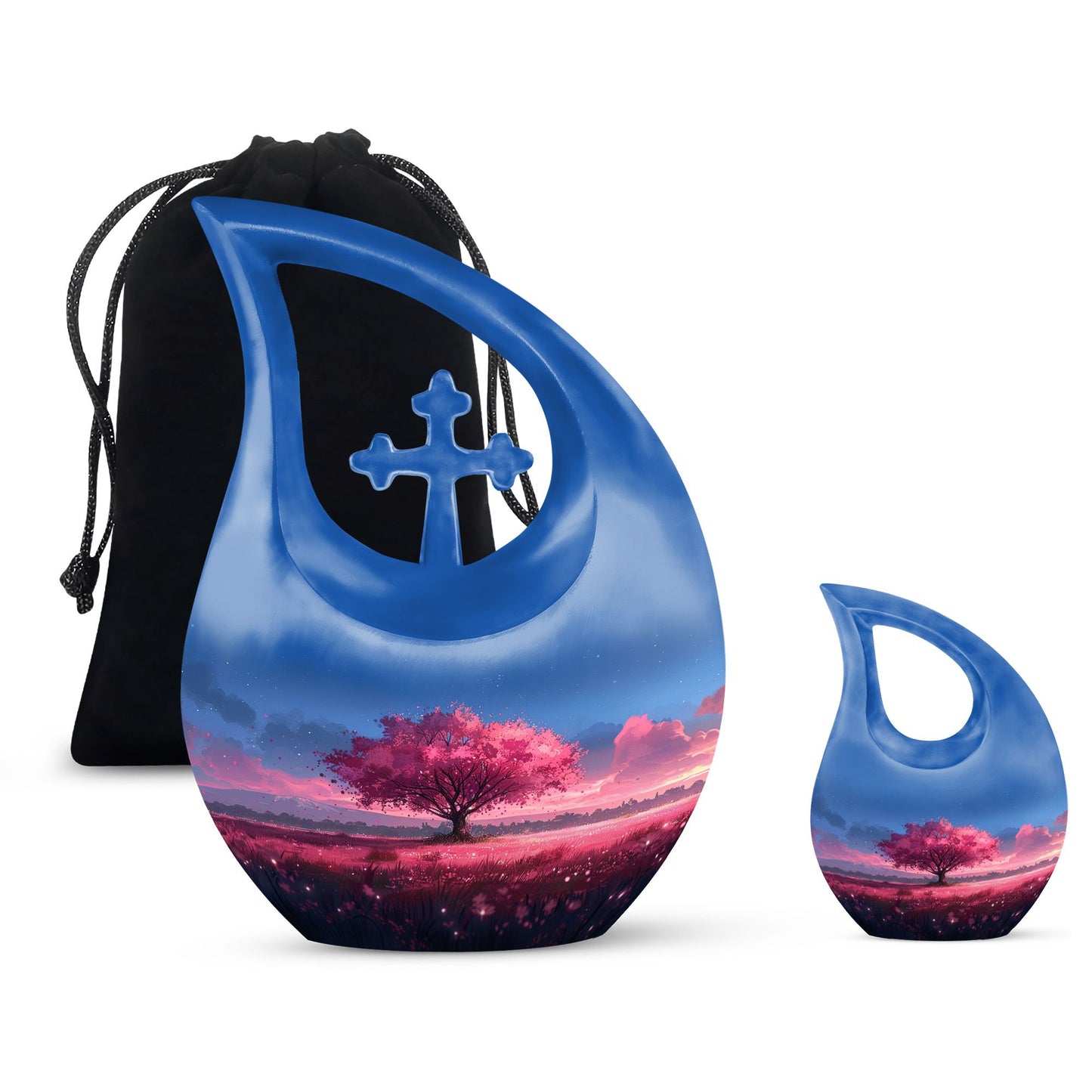 Pink Personalized Tree of Life Cremation Urn for Human Ashes - 10-inch, 200 cu in - Yatskia