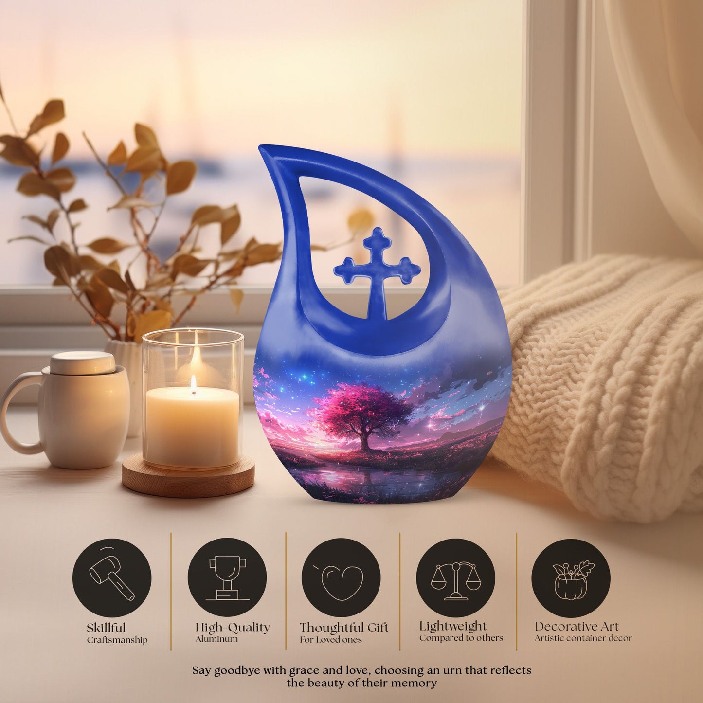 Celestial Bloom Twilight Urn 