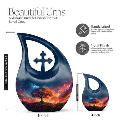 Galactic Blaze Genesis Cross Drop Large Urn, 