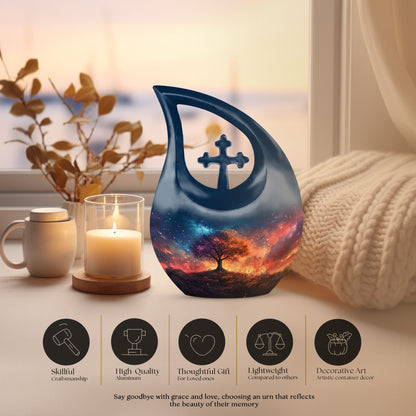 Galactic Blaze Genesis Cross Drop Large Urn, 