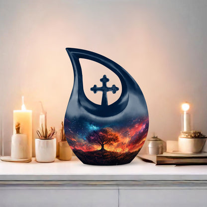 Galactic Blaze Genesis Cross Drop Large Urn, 