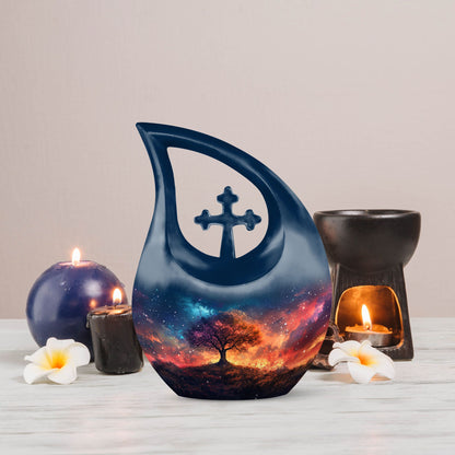 Galactic Blaze Genesis Cross Drop Large Urn, 