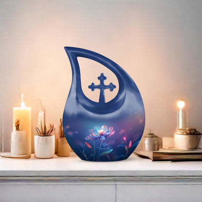 Ethereal Floral Glow 10 Inch Memorial Urn