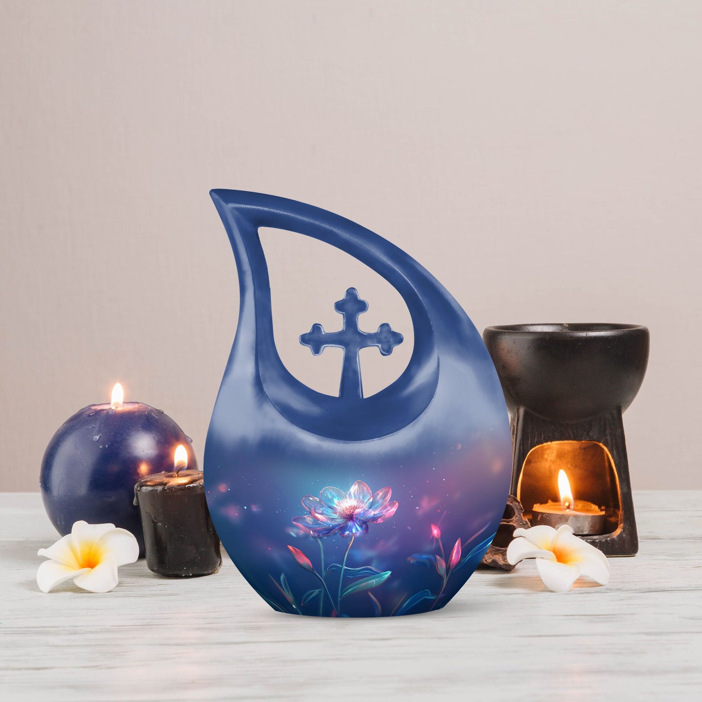 Ethereal Floral Glow 10 Inch Memorial Urn