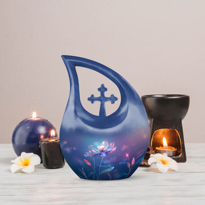 Ethereal Floral Glow 10 Inch Memorial Urn