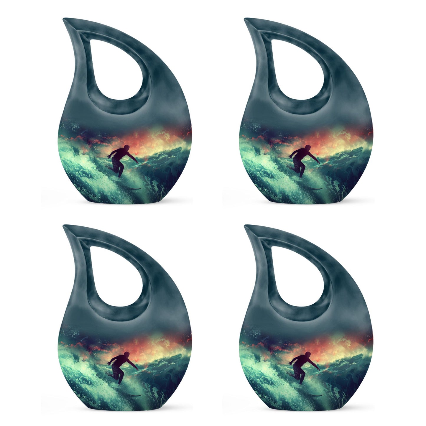 Surfing Man In Ocean - Decorative Unique Urn For Ashes Adult Male