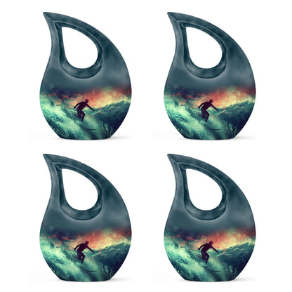 Surfing Man In Ocean - Decorative Unique Urn For Ashes Adult Male