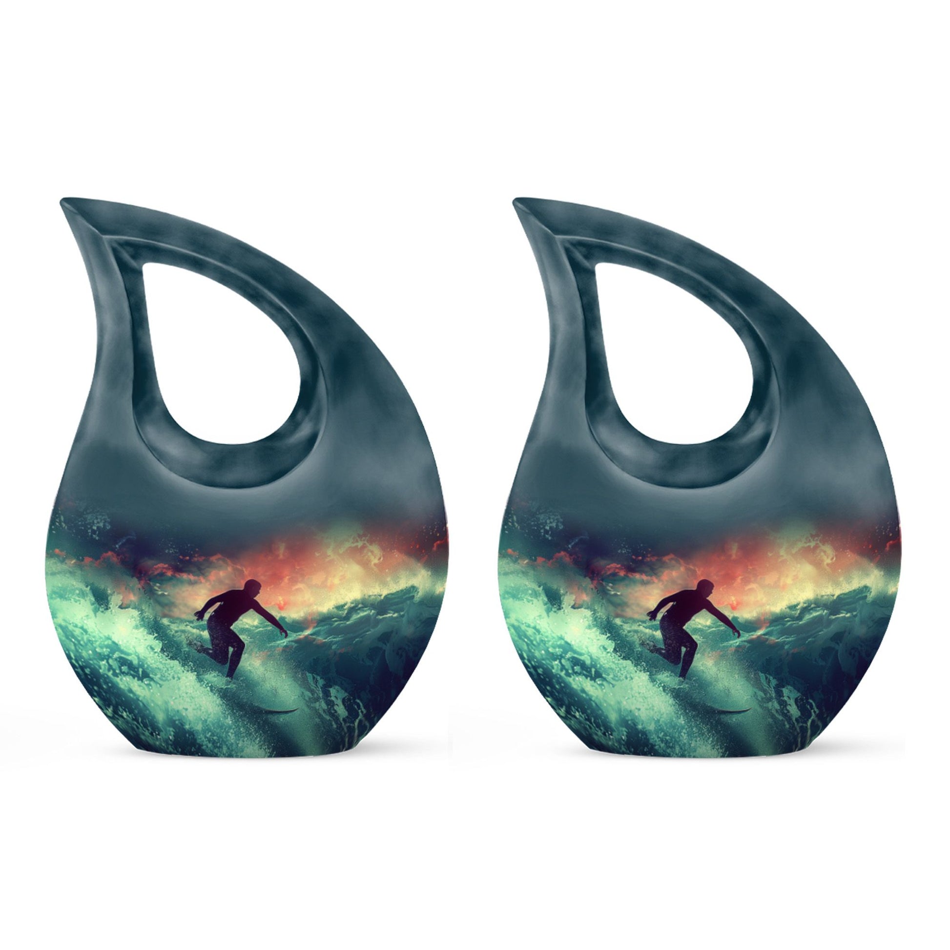 Surfing Man In Ocean - Decorative Unique Urn For Ashes Adult Male