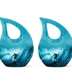 Midnight Surf Odyssey - Large Urn Memorial, Funeral Cremation Urn