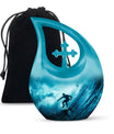 Midnight Surf Odyssey - Large Urn Memorial, Funeral Cremation Urn
