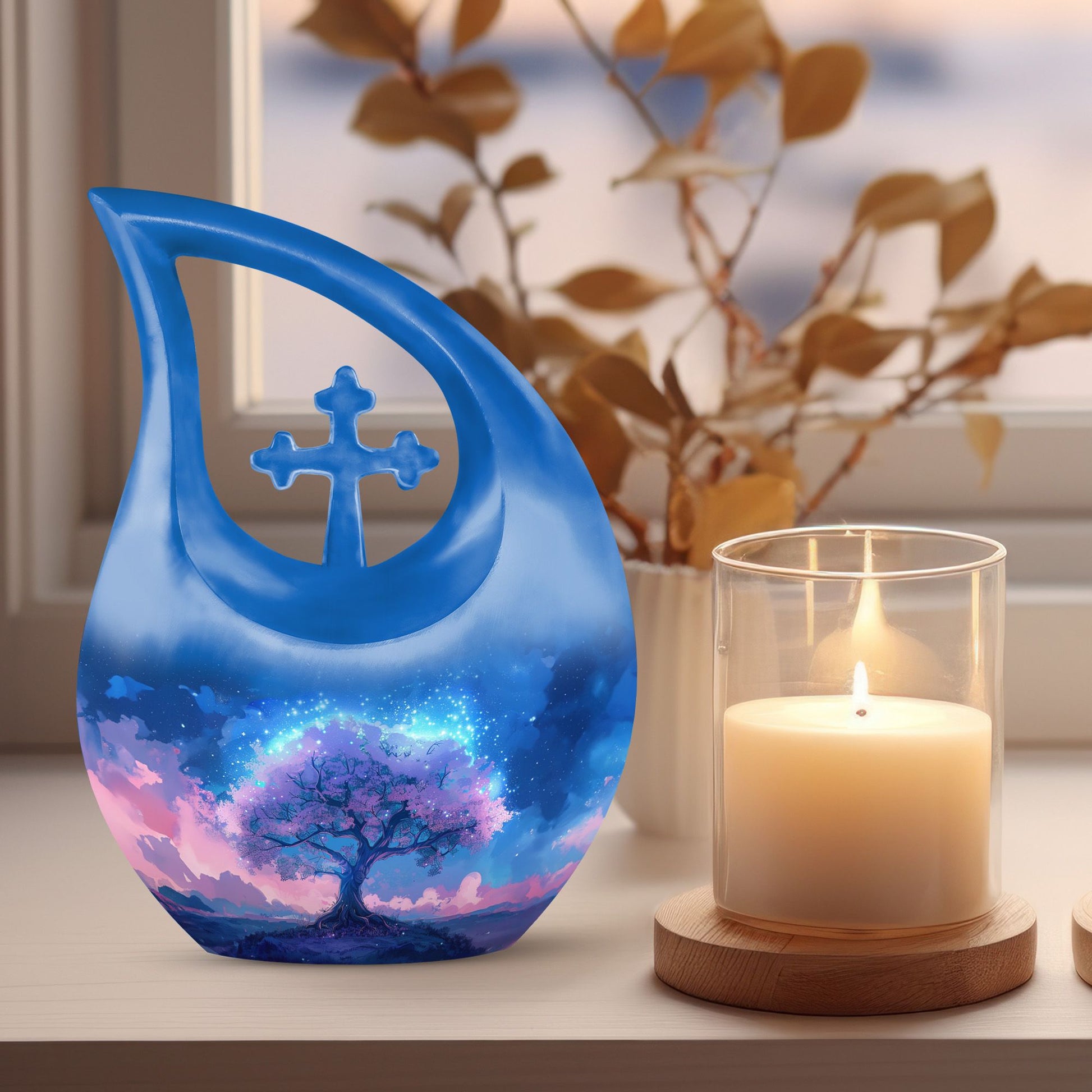 Stardust Blossom Twilight small memorial urn