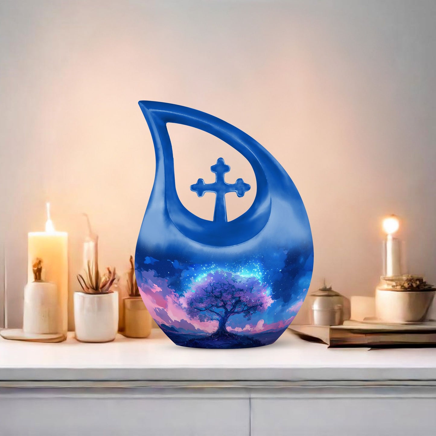 Stardust Blossom Twilight small memorial urn