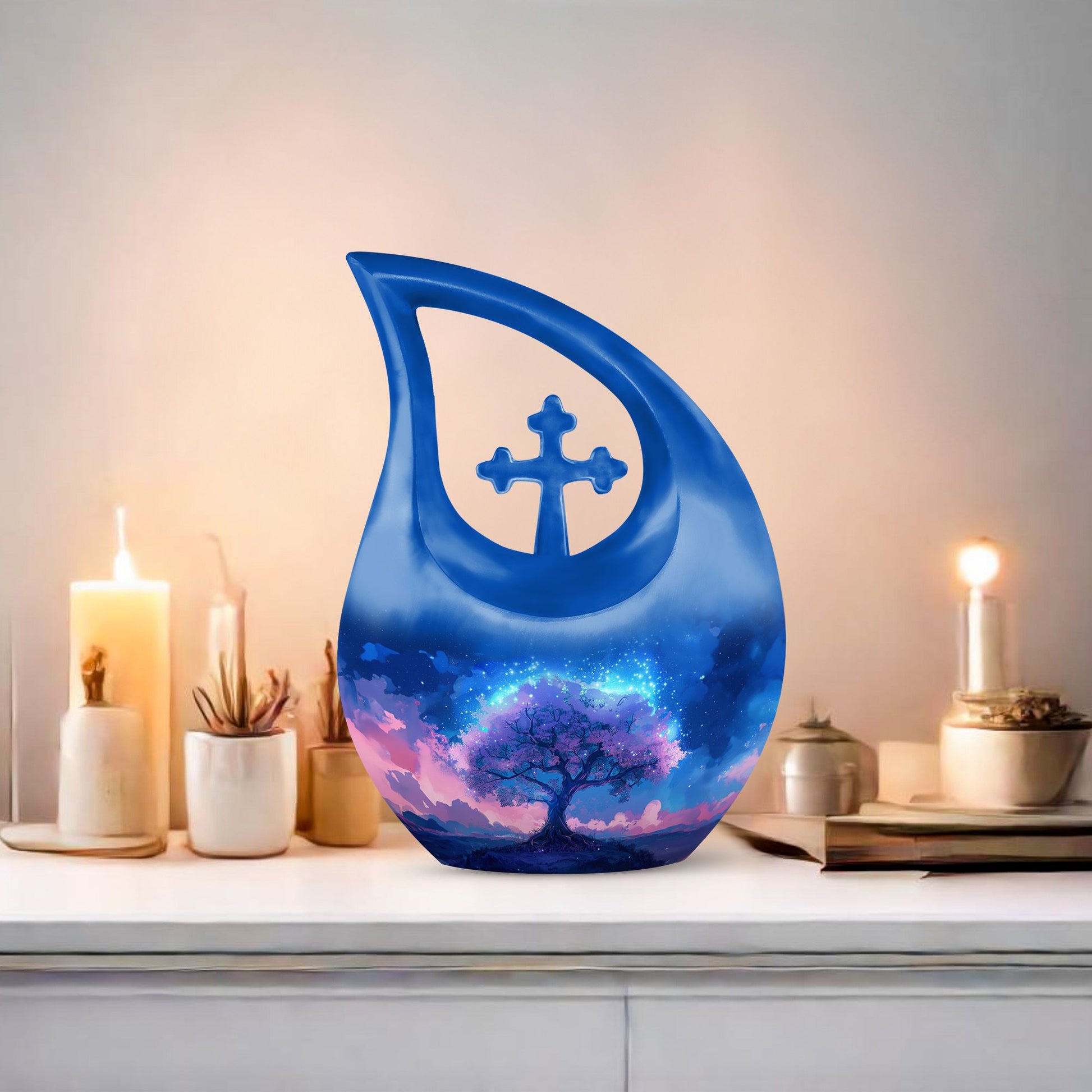 Stardust Blossom Twilight small memorial urn