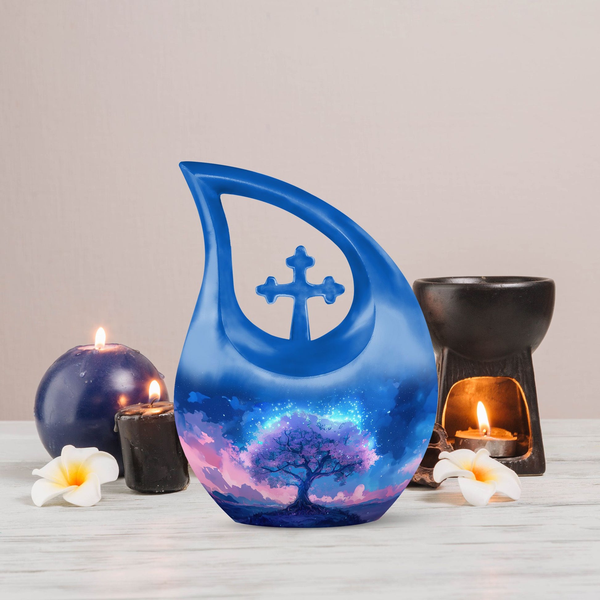 Stardust Blossom Twilight small memorial urn