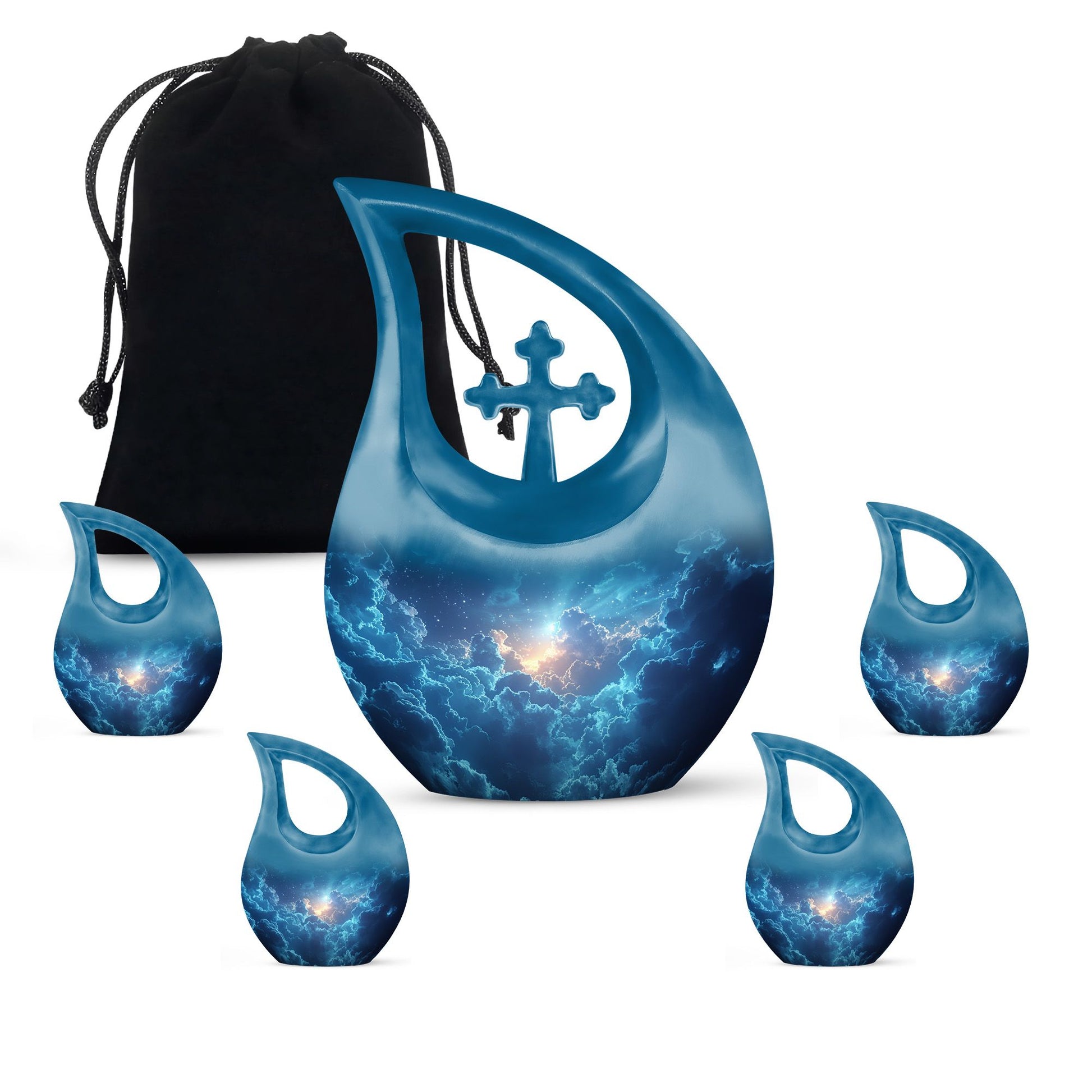 Beautiful Blue Sky and Sun Urn - Unique Urns For Human Ashes