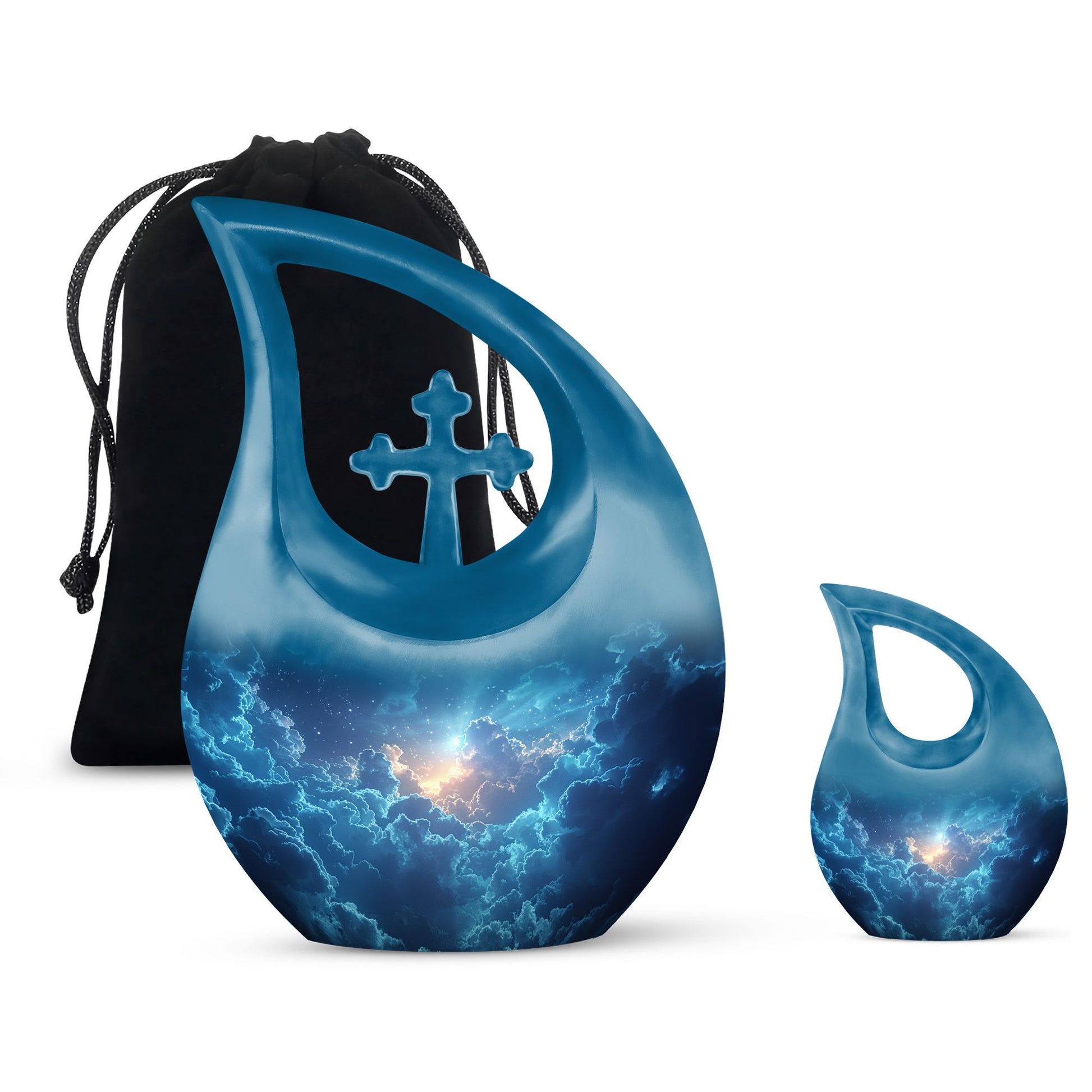 Beautiful Blue Sky and Sun Urn - Unique Urns For Human Ashes