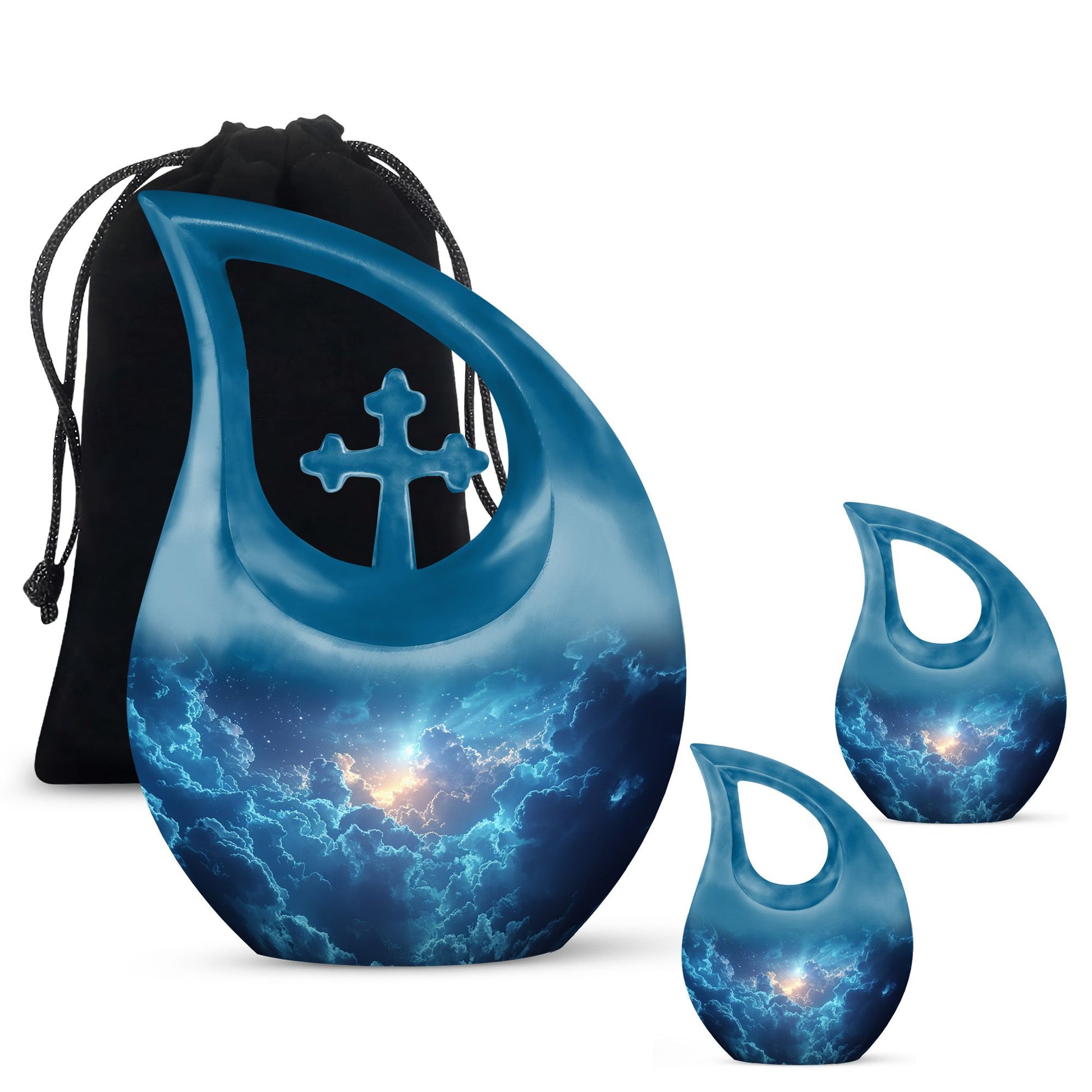 Beautiful Blue Sky and Sun Urn - Unique Urns For Human Ashes