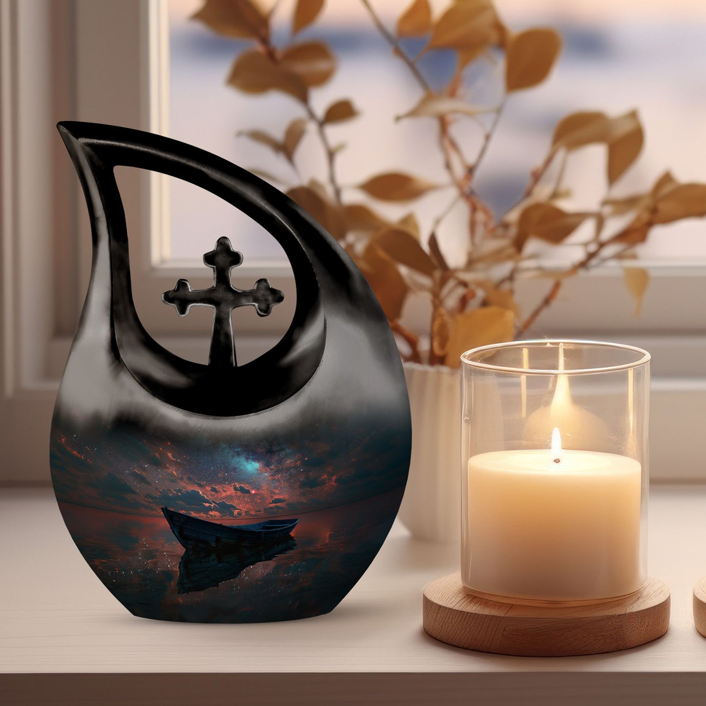 Galactic Solitude Seascape Urn
