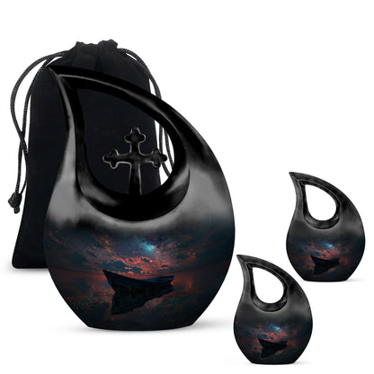 Personalized Boat Memorial Urn for Human Ashes - 10-inch, 200 cu in - Yatskia