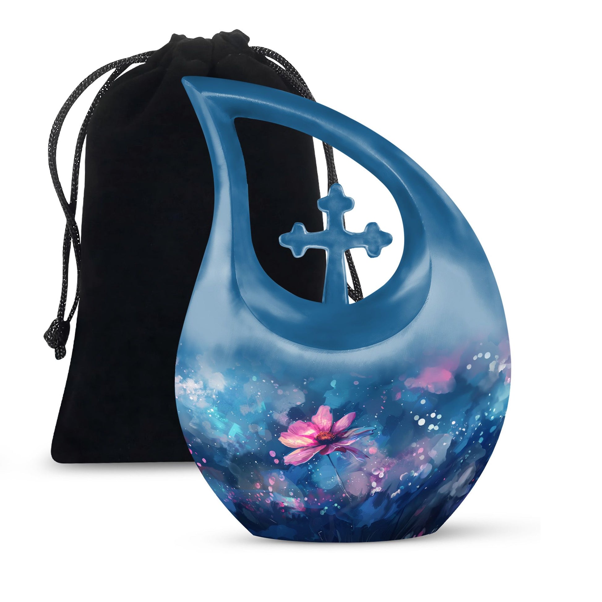 Cosmic Floral Dreamscape Memorial Urn