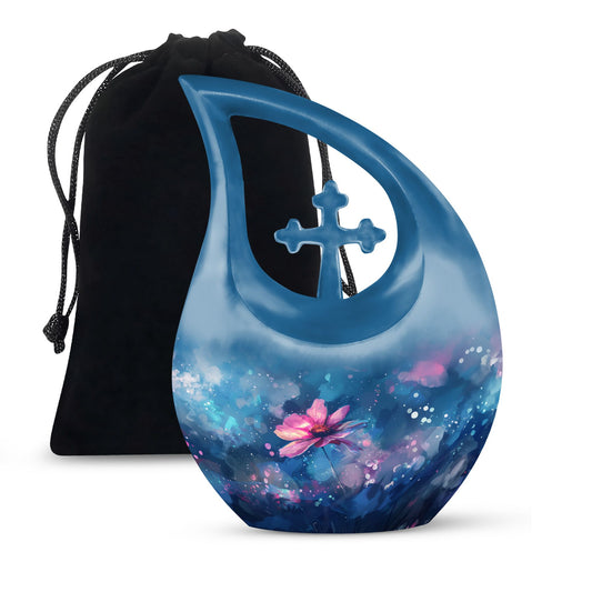 Cosmic Floral Dreamscape Memorial Urn