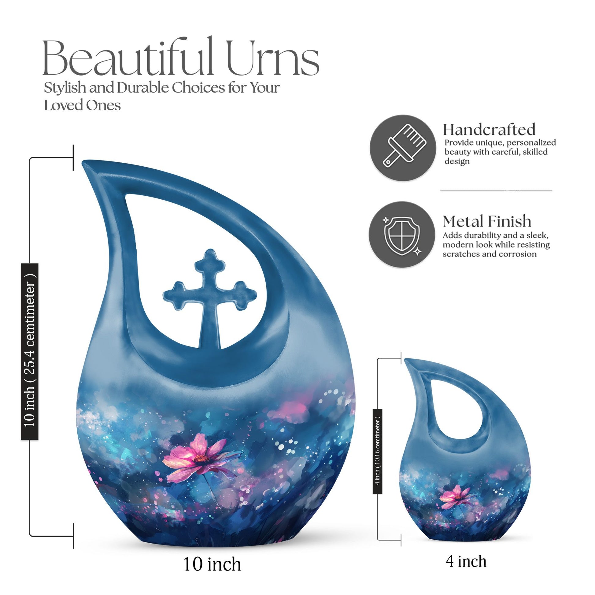 Cosmic Floral Dreamscape Memorial Urn
