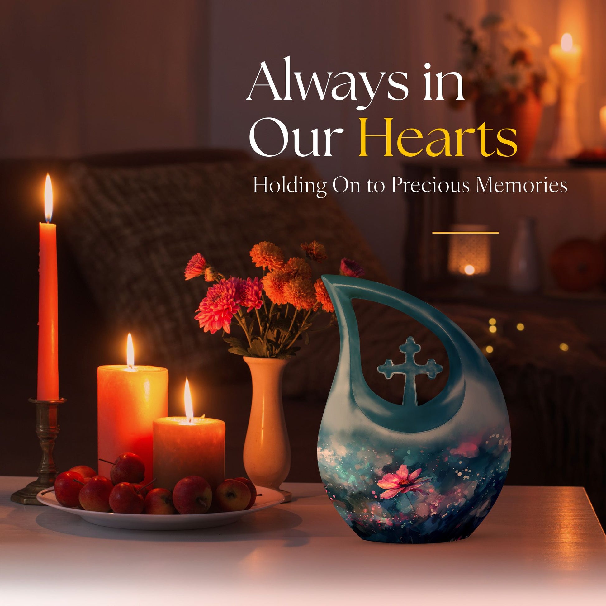 Cosmic Floral Dreamscape Memorial Urn