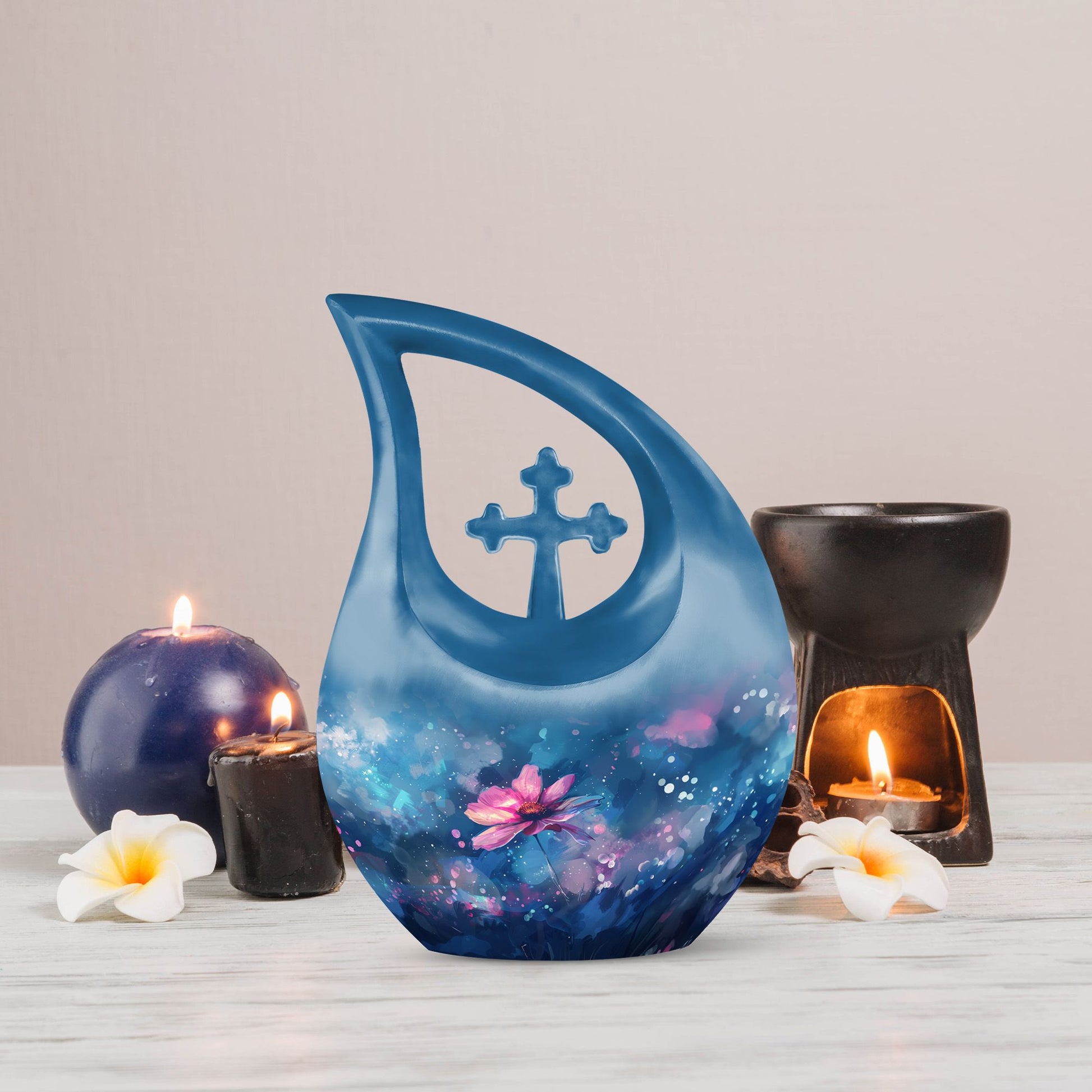 Cosmic Floral Dreamscape Memorial Urn