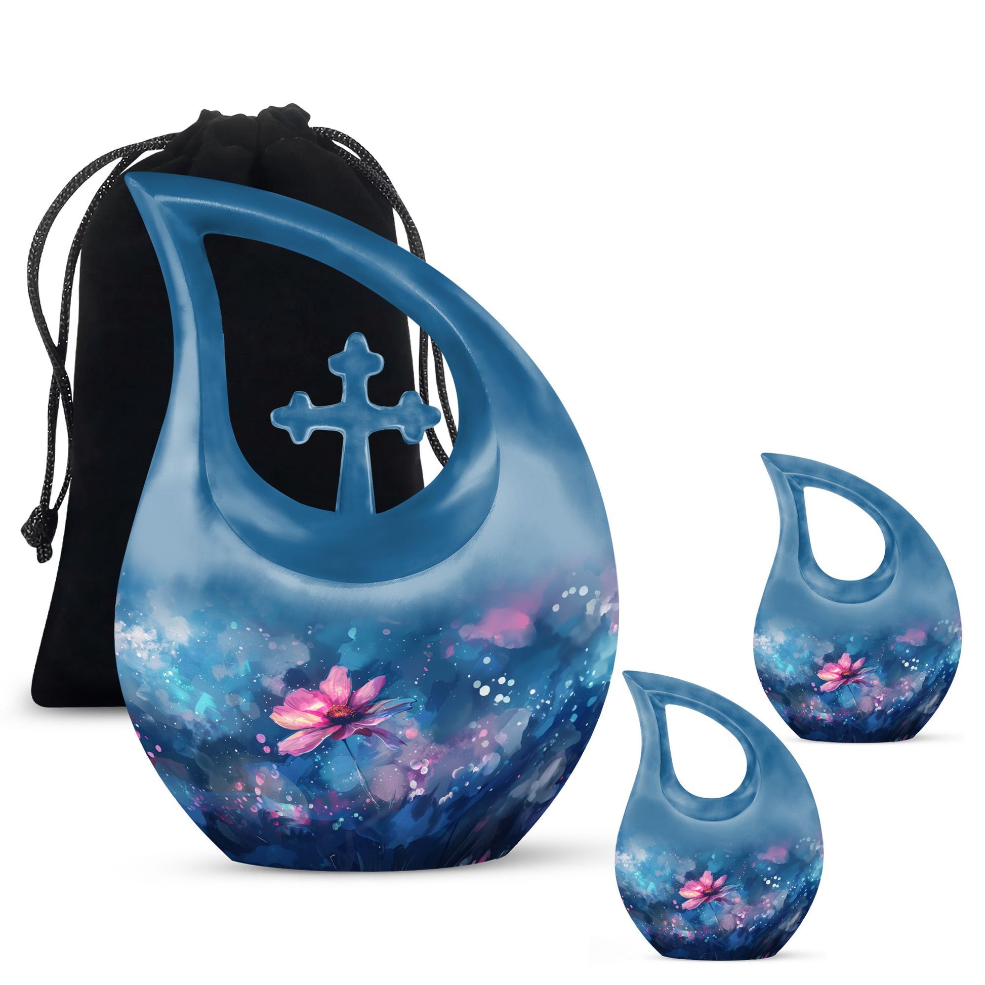 Beautiful Pink Flower Cremation Urn for Ashes - Decorative Unique Urn For Women