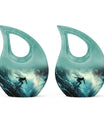 Surfer-Ocean Themed Cremation Urn - Urns For Ashes Large