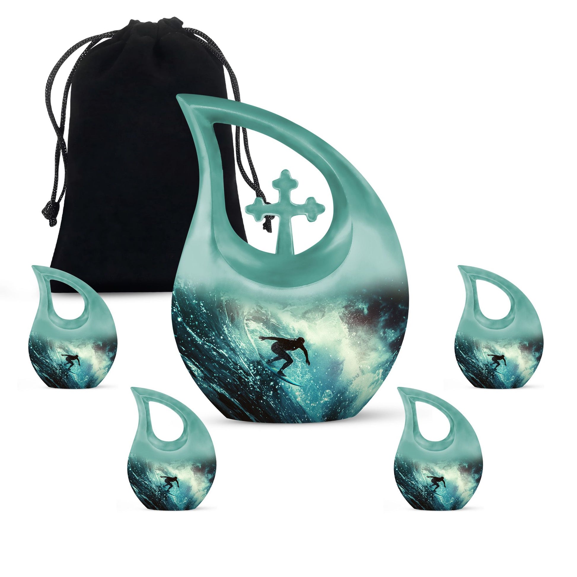 Surfer-Ocean Themed Cremation Urn - Urns For Ashes Large