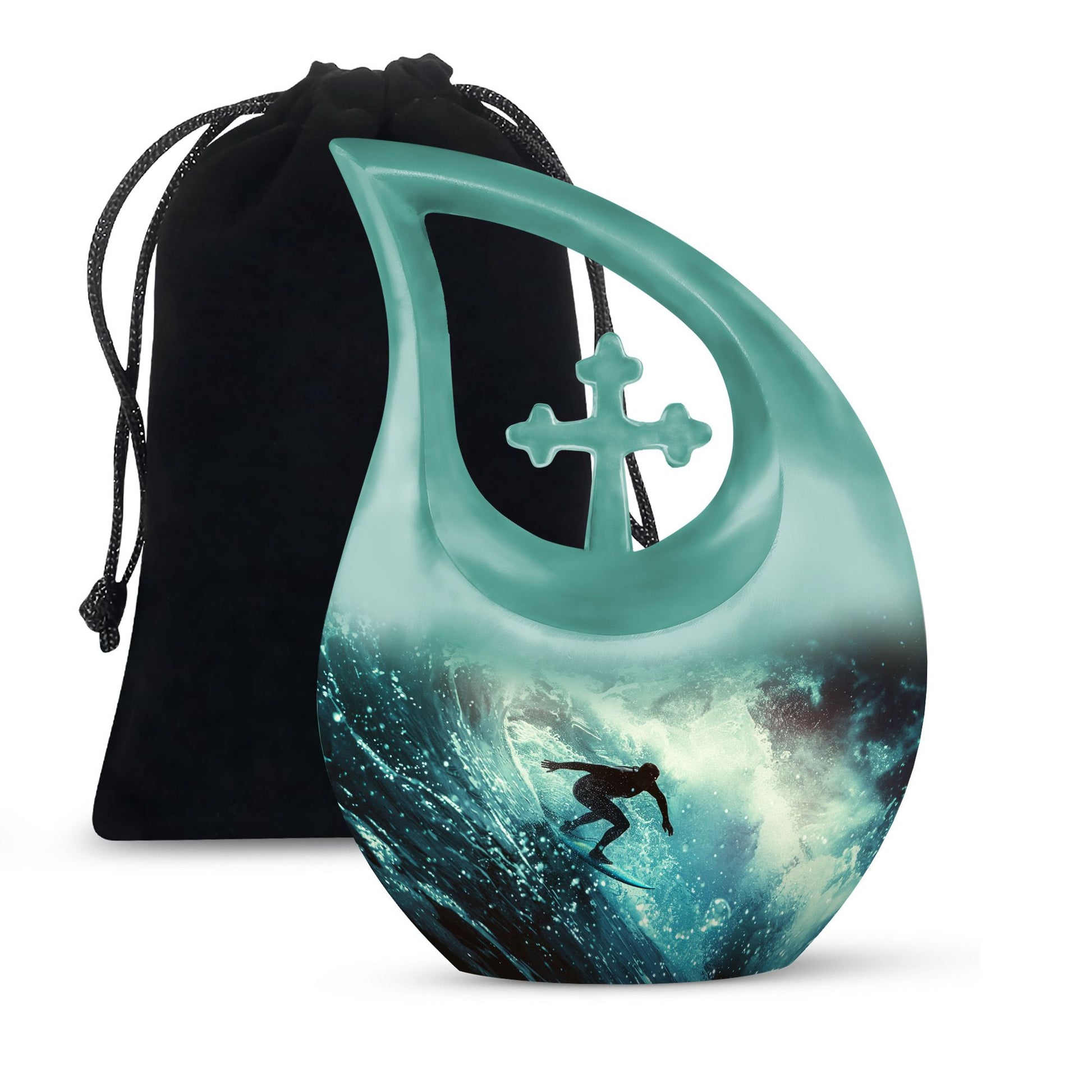 Surfer-Ocean Themed Cremation Urn - Urns For Ashes Large