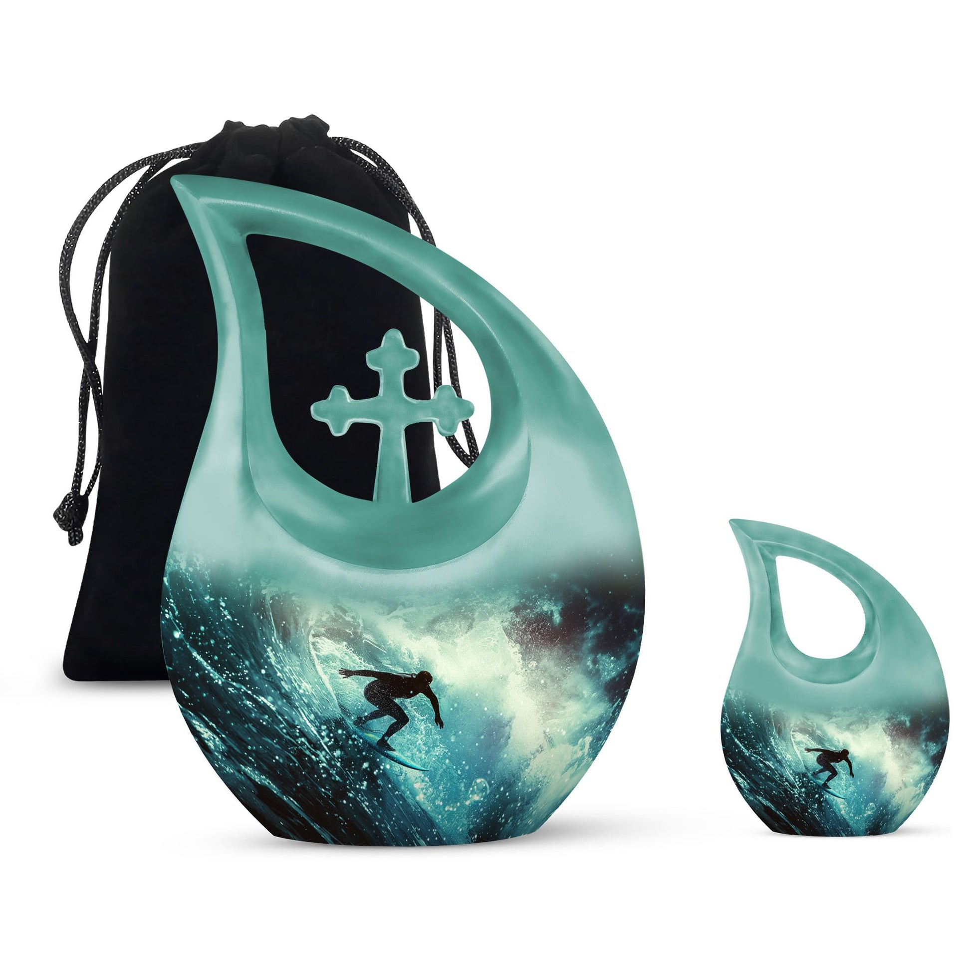Surfer-Ocean Themed Cremation Urn - Urns For Ashes Large