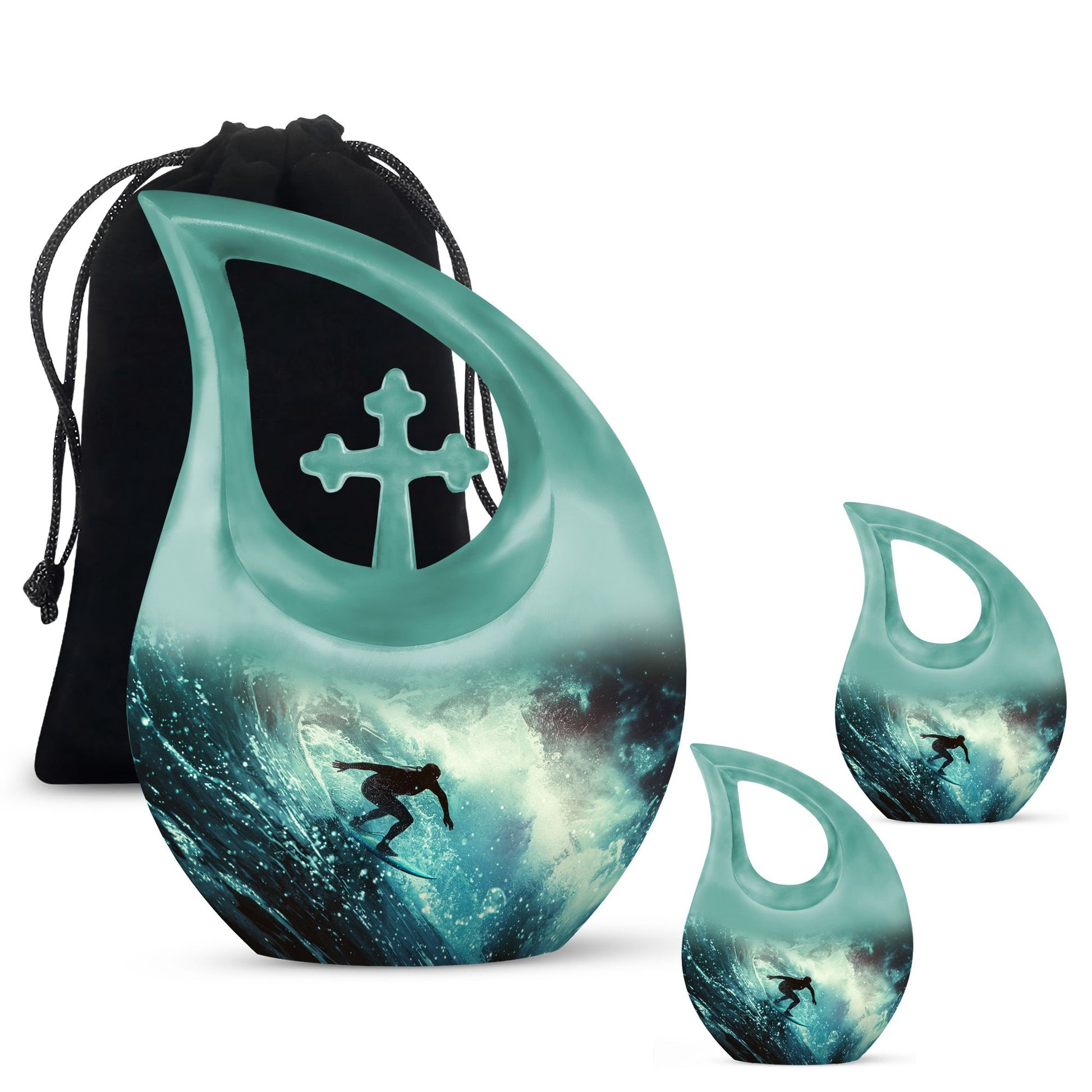 Surfer-Ocean Themed Cremation Urn - Urns For Ashes Large