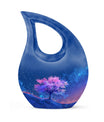 Blue Floral Tree Cremation Urn - Large Urns For Human Ashes