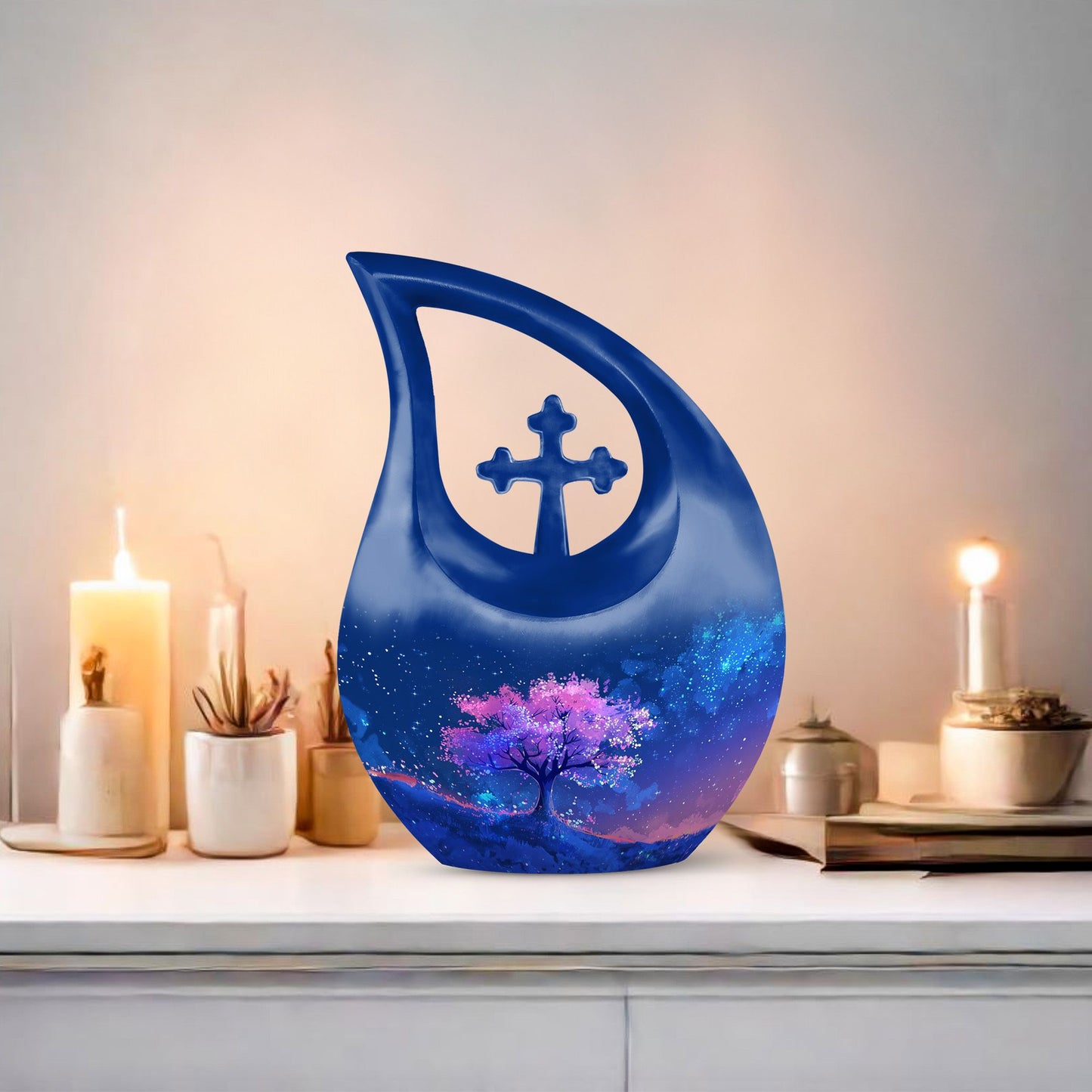 Galactic Sakura Fantasy cross drop urn