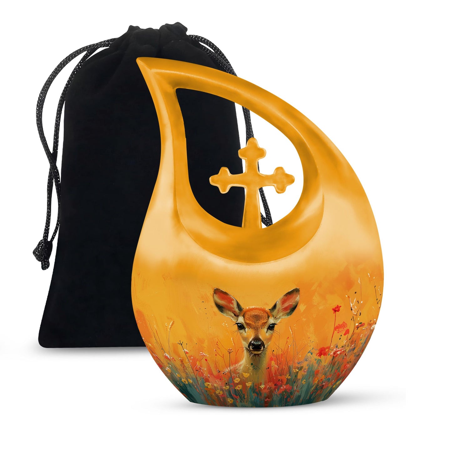 Personalized Deer Cremation Urn for Mom - 10-inch, 200 cu in - Yatskia