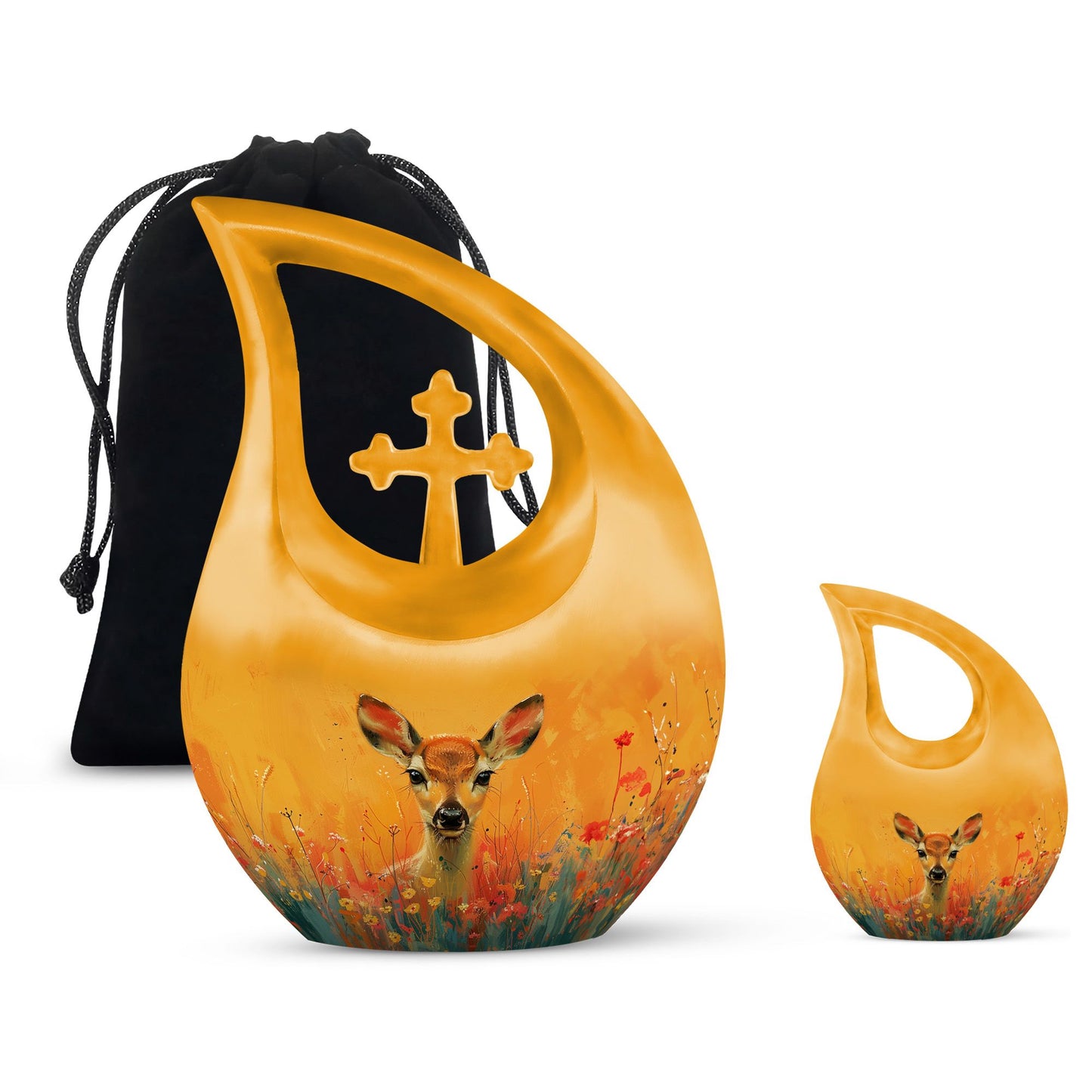 Personalized Deer Cremation Urn for Mom - 10-inch, 200 cu in - Yatskia