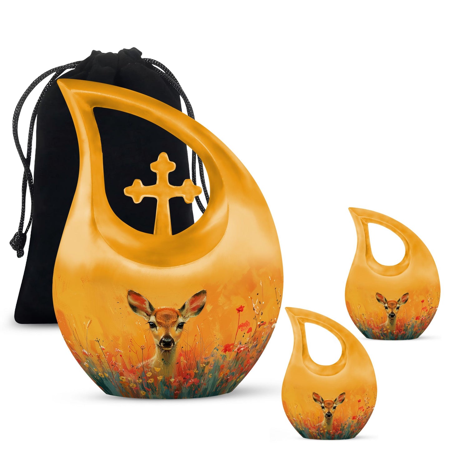 Personalized Deer Cremation Urn for Mom - 10-inch, 200 cu in - Yatskia